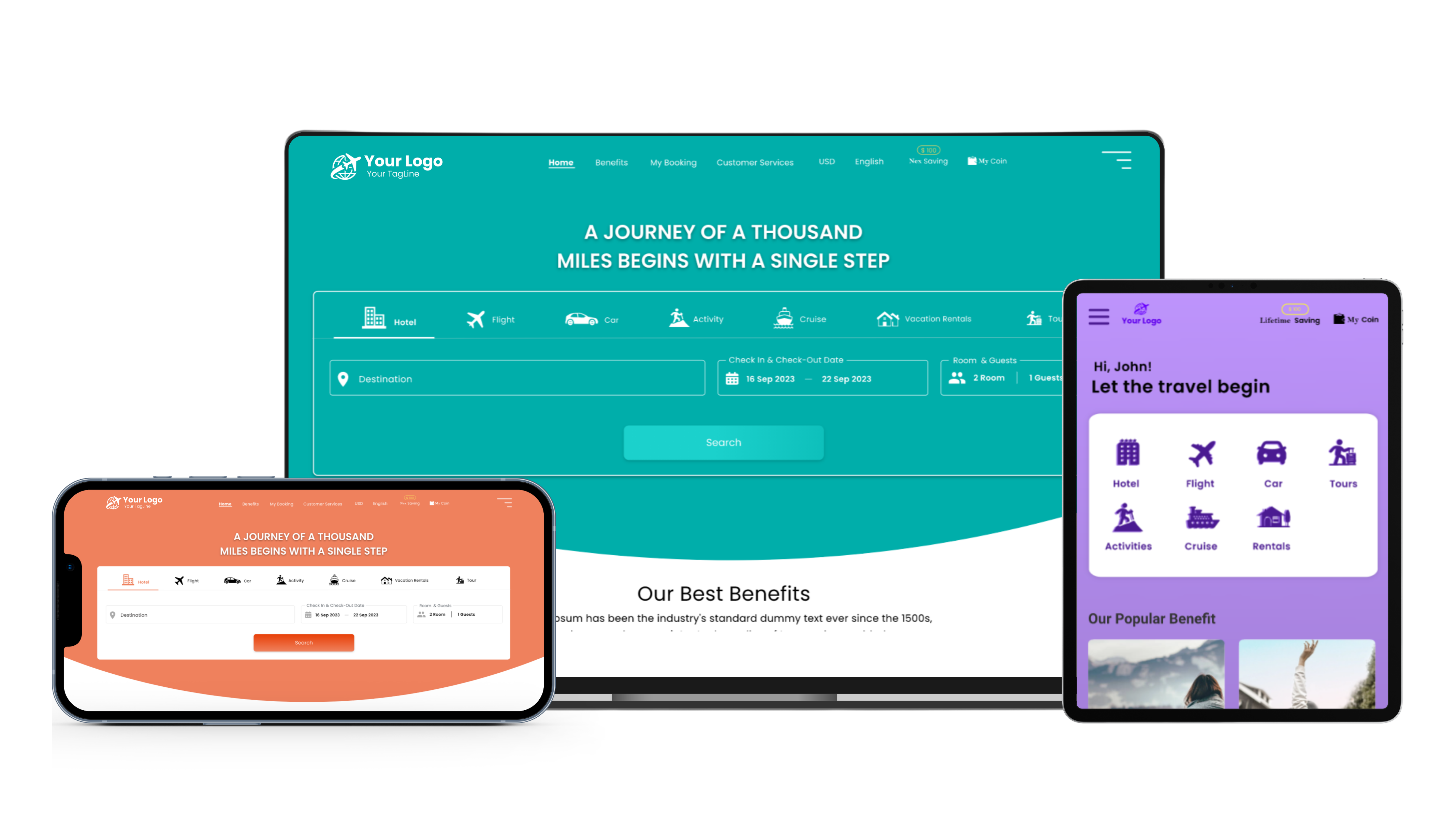 Platform — teal theme multi-device