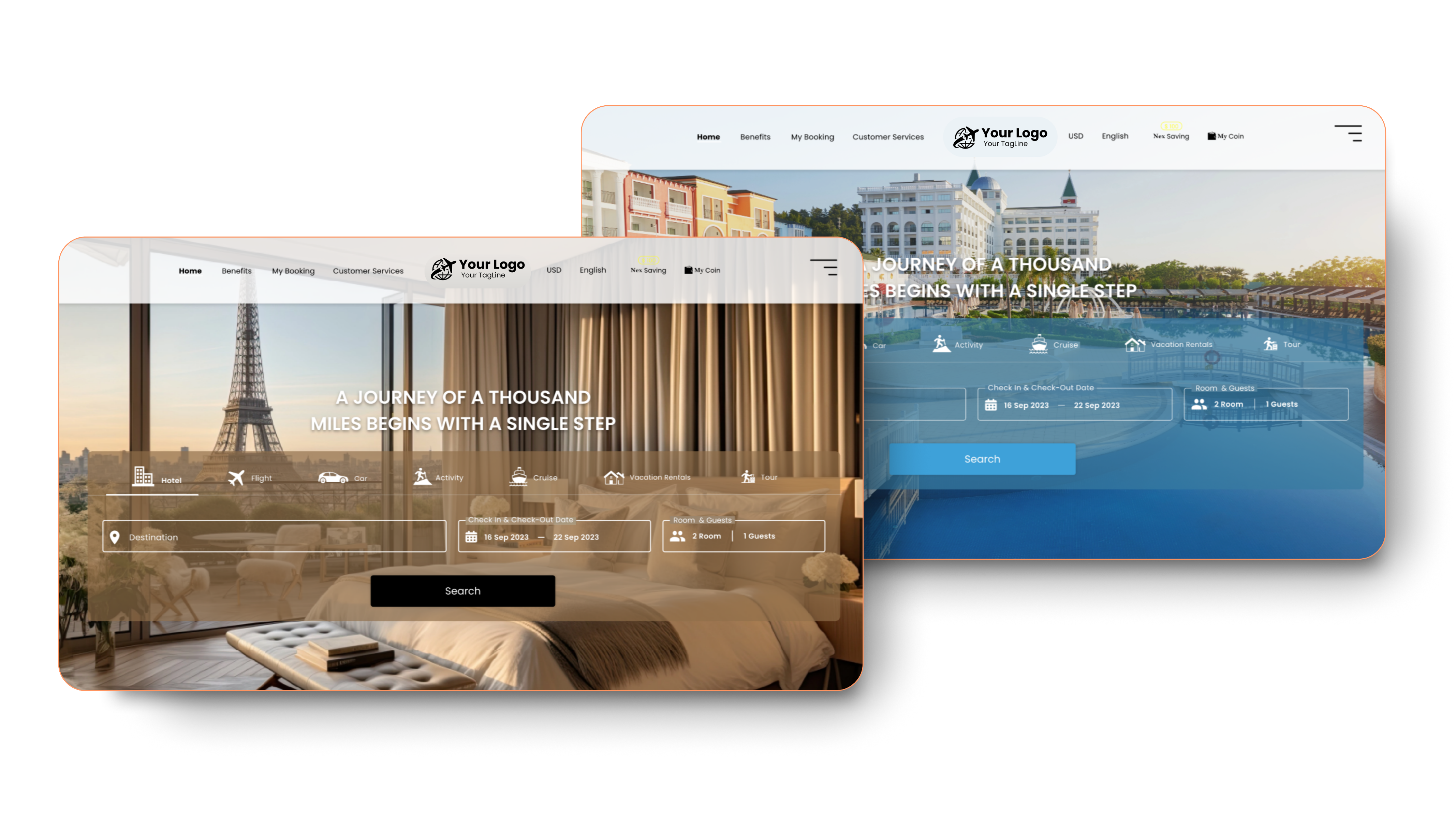 Platform — warm and blue tablet themes