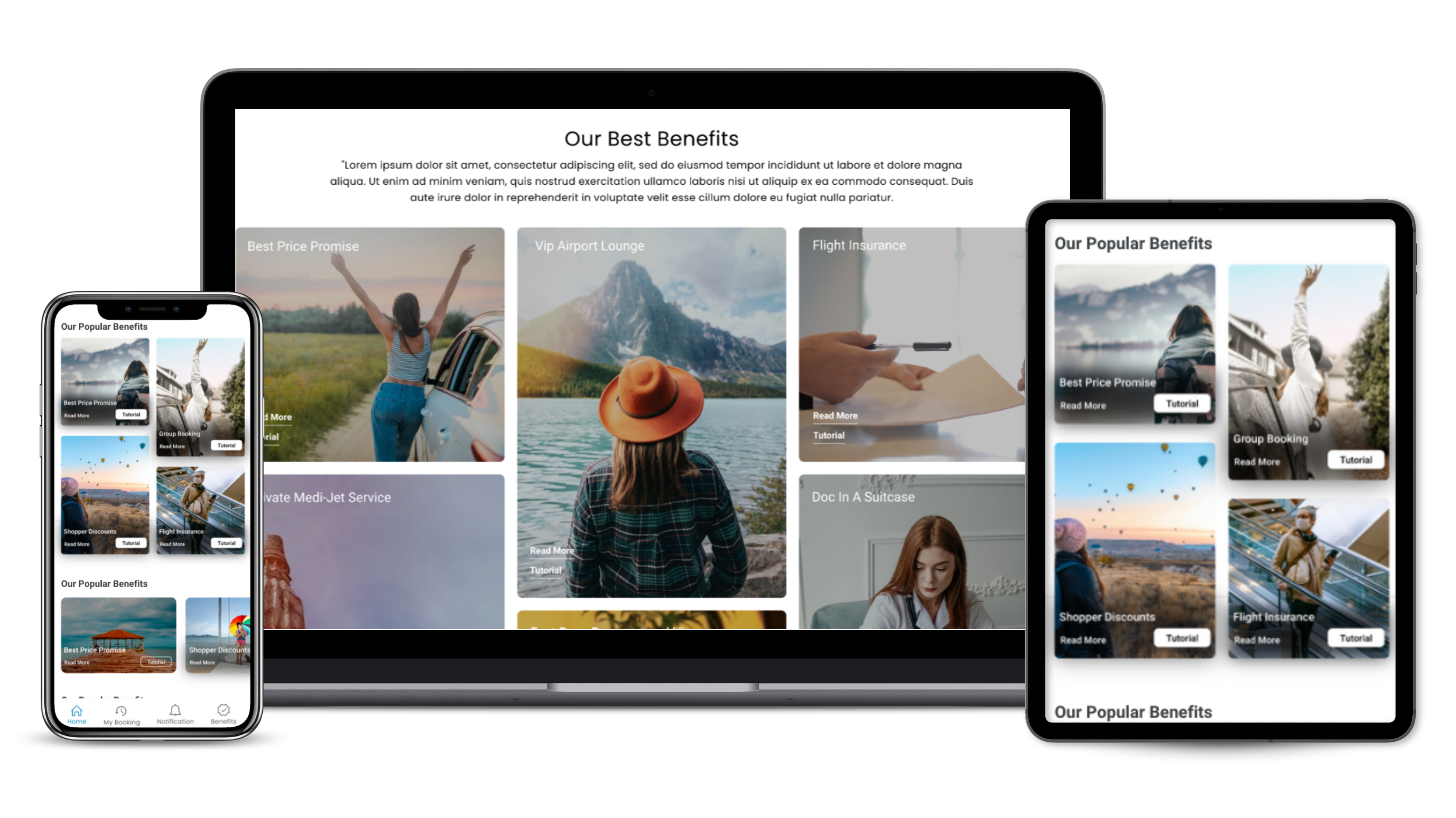 Benefits gallery across devices